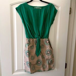 Green dress with sequin accent